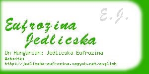 eufrozina jedlicska business card